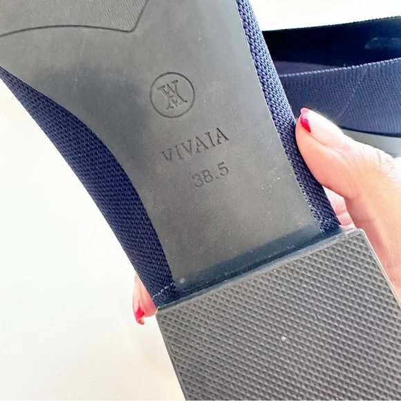 Vivaia Minnie Square-Toe Heels in Navy Blue 8.5 - Picture 8 of 10